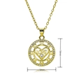 Détail du pendentif cœur doré 18mm avec gravure LOVE et serti de pierres en zircon - Style de Coeur Rond avec Lettre LOVE (C781)