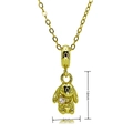 Gold rabbit pendant necklace with micro-paved cubic zirconia, 14mm height dimension - Mini Single Stone Bunny Style (C946)