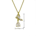 Elegant gold butterfly zircon necklace for women with 21mm pendant on white background - White Zirconia Butterfly Style (C1010)