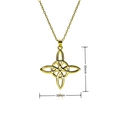 Detailed view of gold plated Celtic knot pendant necklace showing 30mm dimensions - Witch's Knot Style (C1158)