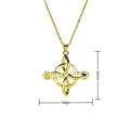Detailed view of gold Celtic knot pendant necklace showing 30mm dimensions on white background - Celtic Weave Style (C1159)