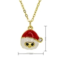 Détail d'un pendentif Père Noël plaqué or 18 carats avec émail, dimensions 16mm x 15mm - Style Tête de Père Noël (C1197) / Or