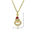 Vue détaillée du pendentif Père Noël plaqué or 18k montrant la hauteur et la largeur - Style Père Noël avec perle artificielle (C1198) / Or