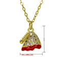 Vue détaillée de la taille du pendentif bonnet de Noël doré 18 carats de 13mm x 12mm - Style Bonnet de Noël avec strass (C1199) / Or