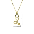 Detail view of the 32mm by 16mm gold stethoscope pendant with pink enamel on an O-chain - Pink Enamel Stethoscope Style (C1138)