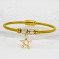 Gold snake chain star bracelet with pink crystals and magnetic clasp on glass tray - Pink Purple Gemstone Star Style (A315) / 16cm