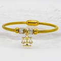 Goldfarbenes Waage-Sternzeichen-Schlangenarmband mit Magnetverschluss und Kristallen - Waage Stil