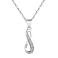 Silberne Infinity-Halskette mit Pavé-Zirkonia und minimalistischem Kettenanhänger Design - Silber