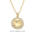 Collar medalla Virgen María 16mm chapado oro 18k con halo de circonitas blancas - Estilo Virgen María Radiante (C009)