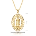 Detailed view of the Virgin Mary pendant with dimensions 29mm height and 20mm width - Oval Lace Edge Virgin Mary (C503)