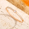 Rose gold plated bracelet with square zircon and mother of pearl inlay on mineral stone - Rose Gold
