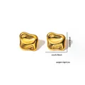 Gouden onregelmatige organische oorbellen met lavatextuur van titanium staal - Onregelmatige Organische Lavavorm Stijl (EXRGE0360)
