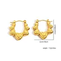 Golden heart link hoop earrings in 18K stainless steel with 2.5cm height and 2cm width - Heart Hoop Style (EXRGE0275) / Gold