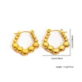 18K gold plated stainless steel star-shaped earrings with graduated sphere design - Graduated Bead Style (EXRGE0278) / Gold