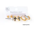 Three-piece set of gold-tone stainless steel earrings with size and weight detail - Cross Gold Style (EXRGE0428)
