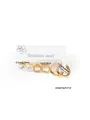 Detailed view of 3-pair gold stainless steel earring set with sizes and dimensions - Matte Gold Style (EXRGE0463)