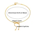 Golden stainless steel necklace featuring a woven bow pendant and minimalist bead design - Gold