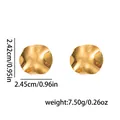 Detailansicht der 18k Gold Wellenohrringe mit Maßen und Informationen zum Gewicht - Unregelmäßige Scheibe Stil (0911)