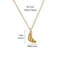 Detailed dimensions of 18k gold plated croissant pendant with 38+7cm adjustable chain - Croissant / Gold