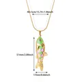 Detailed view of koi fish pendant necklace with dimensions 51mm height and 17mm width - Green Purple Scale Fish (G127416G-4)