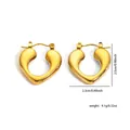 Minimalist heart-shaped gold hoop earrings for women, 2.5cm size, 9.1g weight - Simple Geometric Heart Hoop Style (EXRGE0171)