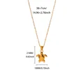 Detailed view of turtle pendant necklace with 38cm chain and 21x18mm size specs - Sea Turtle / Gold