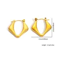 Gold plated geometric triangle hoop earrings with dimensions 2.5cm x 2.3cm for women - Pleated Triangle Geometric Hoop Style (EXRGE0164)