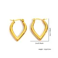 Orecchini a cerchio dorati a forma di V in acciaio inossidabile di 3cm per 2cm - Stile Cerchio Goccia Forma V Minimalista (EXRGE0166)