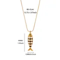 Detailed sizing for ocean-themed gold fish pendant with black and white enamel scales - Black White Enamel Fish (G127489G-4)