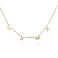 Elegant gold stainless steel MAMA letter necklace with minimal chain on white background - MAMA Block Letter Style (2521) / Gold