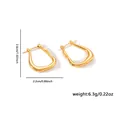 Minimalist golden stainless steel geometric hoop earrings with polished metal finish - Golden Irregular U-Shape Style (#0584)