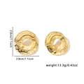 Goldene unregelmäßige Creolen aus Edelstahl, Größe 2,8cm und Gewicht 13,3g - Gehämmerter Reifen Stil (0536)