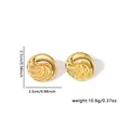 Goldene Ohrstecker mit Spiralmuster aus poliertem Edelstahl für Damen, rundes Design - Spiralwirbel Stil (0538)