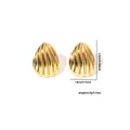Orecchini a goccia dorati con trama ondulata, dimensioni 2,5 cm di altezza e 1,8 cm di larghezza - Stile Goccia Texture Ondulata (EXRGE0332)