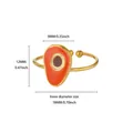 Detailed size specifications for the orange enamel avocado stainless steel ring - Avocado Style (G128493)