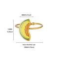 Detailed view of enamel cantaloupe ring with 15mm height and 8mm width dimensions - Melon Style (G128494)