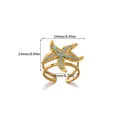 Detailed size measurement showing 24mm starfish design and 18mm inner ring diameter - Blue Starfish Style (G128317G-1)