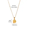 Detail of 18k gold crab shell pendant showing measurements on a sleek stainless steel chain - Conch / Gold