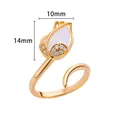 Detail view showing tulip flower ring dimensions of 14mm height and 10mm width - White Tulip Bud Style (G125183)
