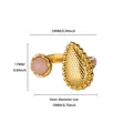 Detailed size diagram of vintage pink stone gold ring with 24mm width dimensions - Diamond Teardrop Pink Stone Style (G128013G-2)