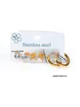 Ensemble de trois paires de boucles d'oreilles en acier inoxydable doré avec fleurs - Ensembles de boucles d'oreilles à strass vagues 0447