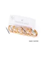 Trois paires de boucles d'oreilles dorées en acier inoxydable avec chiffres romains et cristaux - Parure boucles d'oreilles créoles simples 01JX0461