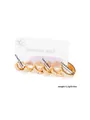 Trois paires de boucles d'oreilles créoles dorées en acier avec cristaux variés - Parure boucles d'oreilles créoles simples 02JX0460
