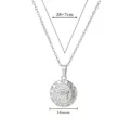 Macro detail of Eye of Horus pendant with 38+7cm chain and 16mm diameter measurements - Silver Eye of Horus Style (P086123)