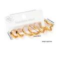Ensemble de boucles d'oreilles dorées en acier inoxydable avec chiffres romains et fleurs - Boucles d'oreilles créoles étoile en acier titane 0318