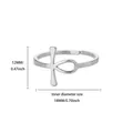 Detailed size chart showing 12mm height and 18mm diameter for silver ankh ring - Ankh Cross Style (P128063) / Silver