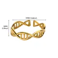 Detailed view of the 18K gold plated DNA helix ring with 17mm inner diameter and 5mm width - Gold