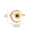 Detailed size specifications for the moon and star ring with 17mm inner diameter - Gold Plated Copper / Crescent Moon Star Style (G128367)