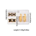 Ensemble de trois paires de boucles d'oreilles en acier inoxydable au design géométrique - Ensembles de boucles d'oreilles lettre H 0976