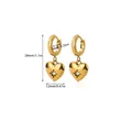 Detaillierte Maße der 18K Gold Herzohrringe mit Perlen-Zirkonia und Hoop-Größentabelle - Sternen-Herz-Anhänger (G125929) / Gold